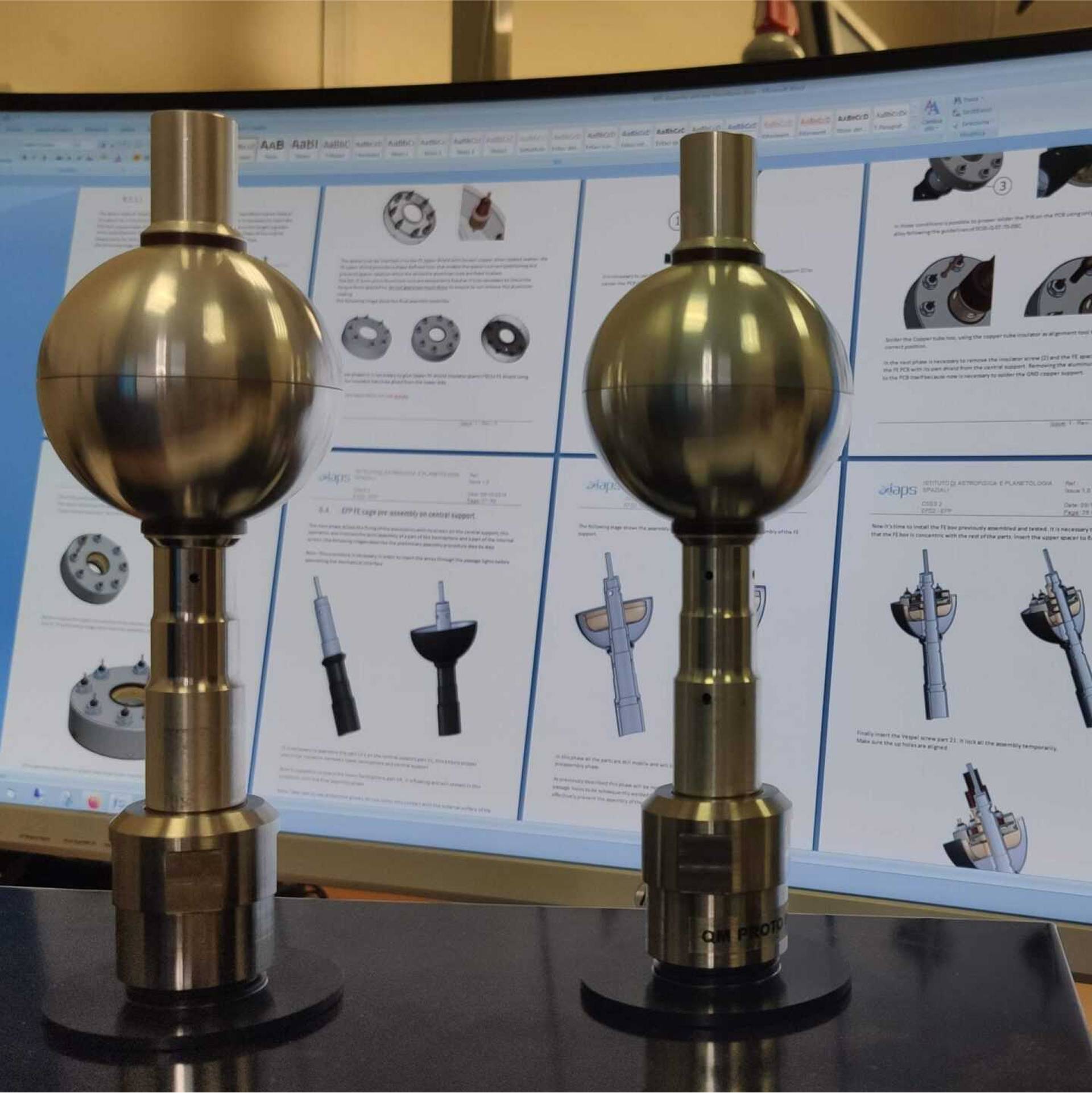 EFD-02 sensors assembled prior to surface coating