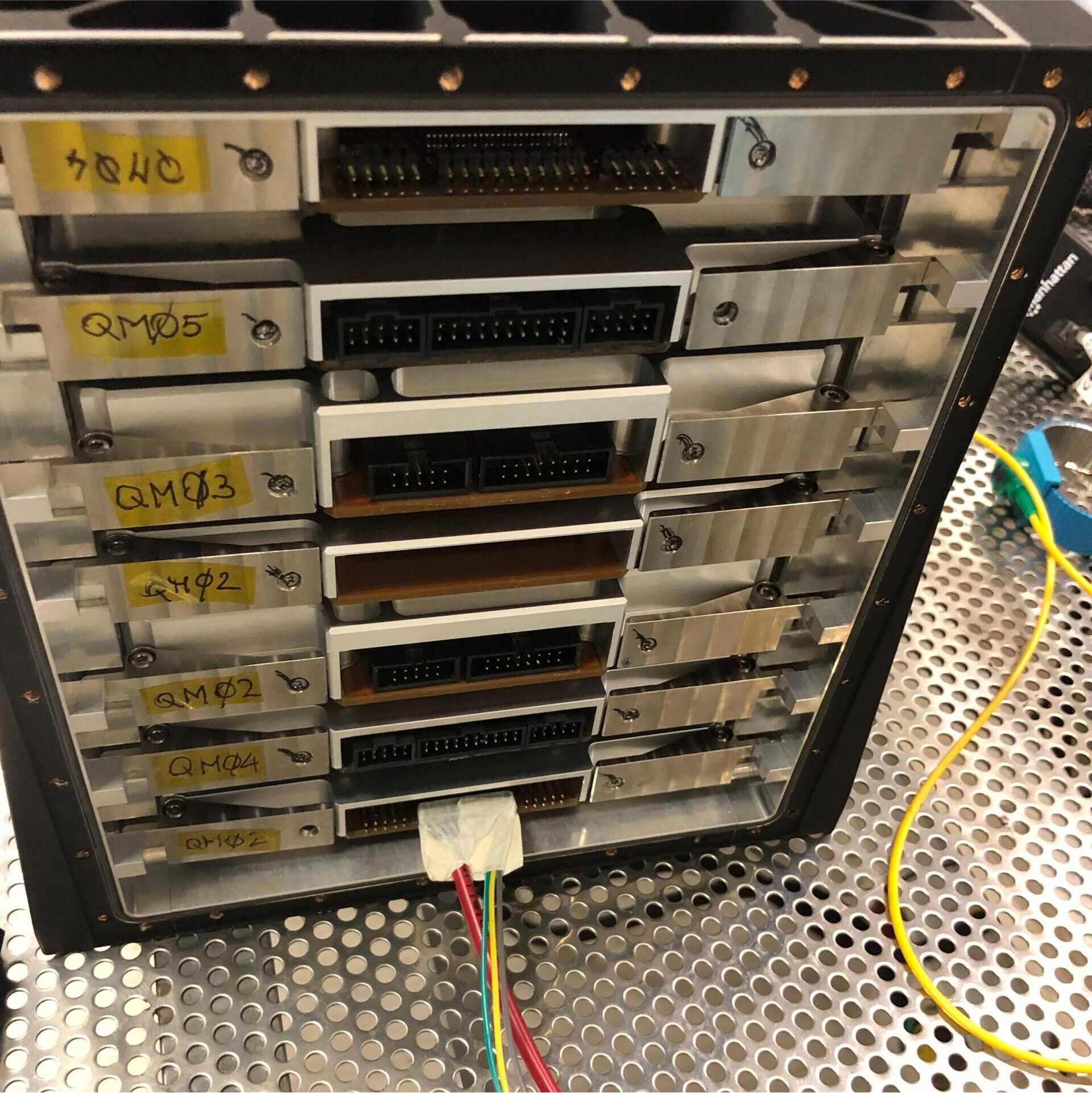 Electronic boards of the EFD-02 Electronic Box (EEB) with the rear panel removed