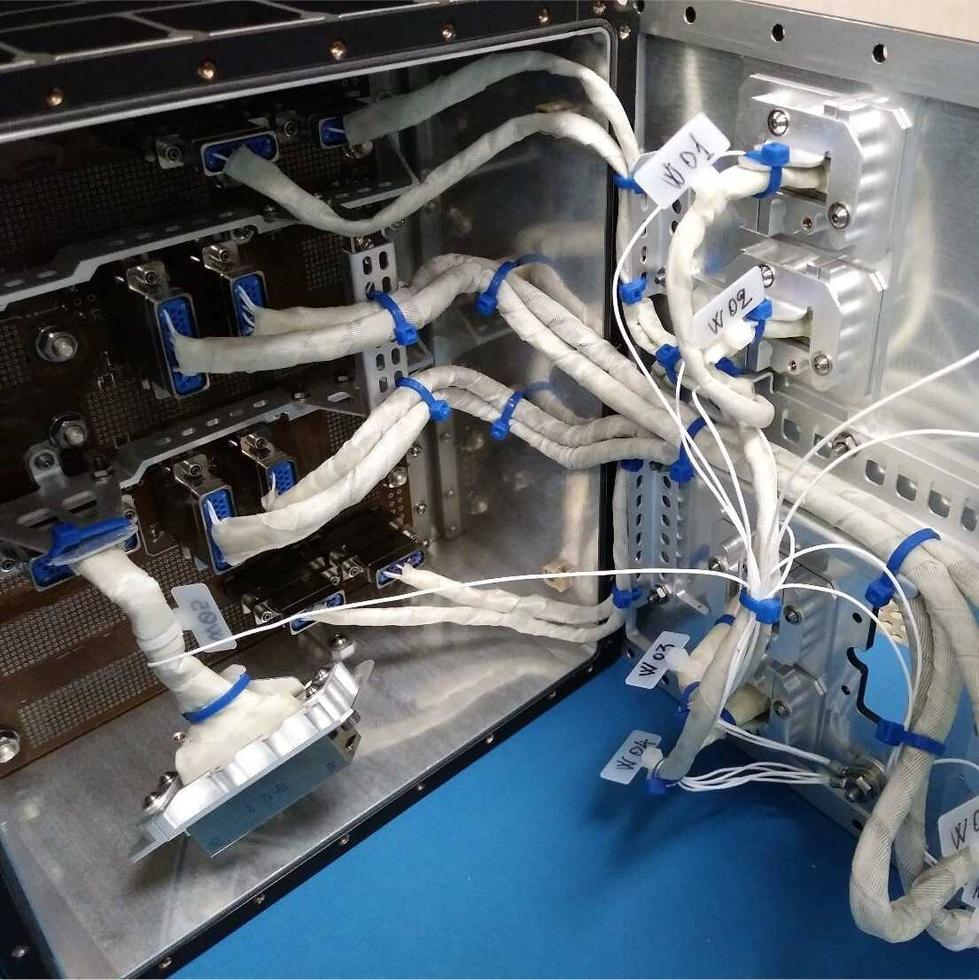 Internal view of the EFD-02 Electronic Box (EEB) with the front panel open